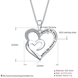 GP121 Sempre Mia Madre Per Sempre Mia Amica Ciondolo a Cuore per Collana <span class=keywords><strong>Gioielli</strong></span> Speciali per Donne Regali per la Festa della Mamma - Product Image 5