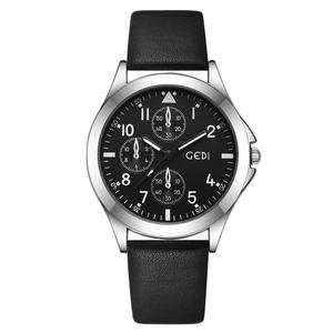 Montre couple à trois aiguilles, bracelet en cuir de haute qualité, cadeau pour les élèves du collège - Product Image 3