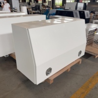 Boîte de rangement sous châssis pour pick-up 4x4, fourgonnette de camping, boîte à outils en aluminium blanc pour outils et équipement de récupération