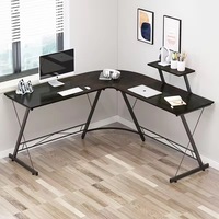 Bureau d'ordinateur portable en bois mobile sur mesure, bureau en forme de L avec des coins arrondis, gain de place pour le bureau à domicile