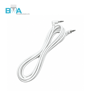 Kabel Audio Stereo 3.5mm Sudut Kanan OEM/ODM Panjang Kustom UL2725 28AWG PVC Putih untuk Koneksi Audio Speaker Headset - Product Image 2