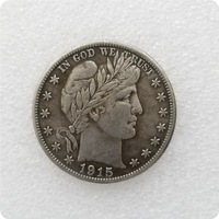 Réplique complète de la pièce de monnaie américaine Barber Half Dollar 50C en argent, de 1892 à 1915, antique, souvenir, objet de collection, cadeau