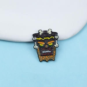 创意原始部落野蛮面具胸针卡通装饰珐琅翻领别针 - Product Image 2