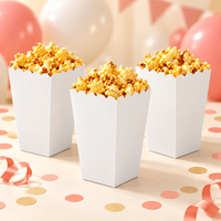 Boîte à Popcorn en Carton Recyclable de Qualité Alimentaire avec Dessus Festonné et Logo Personnalisé en Relief pour Emballage de Snacks, Chewing-gum et Sushi – Vente en Gros