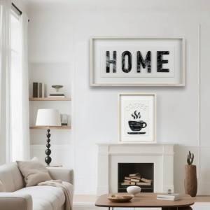 <span class=keywords><strong>Effet</strong></span> <span class=keywords><strong>Marbre</strong></span> Texturé HOME Lettre Encadrée Décoration Murale Peintures De Paysage Élégantes - Product Image 2