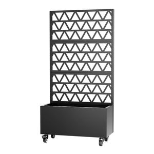 Jardinière en métal noir personnalisable <span class=keywords><strong>avec</strong></span> <span class=keywords><strong>treillis</strong></span>, bac à jardin surélevé, écran d'intimité pour plantes grimpantes, légumes, vignes - Product Image 5