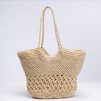 2025 nouveau sac de paille à épaule unique évidé à la main tissé sac de plage grande capacité sac fourre-tout pour les femmes loisirs sac de plage