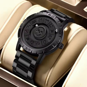 Nouvelle Montre Homme 2025 à Aiguille Magnétique et Bille Roulante, Design Unique, Montre de Luxe en Acier Inoxydable avec Crâne Squelette pour Hommes - Product Image 1