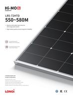 Panel Surya Bifacial Longi Hi-Mo 6 Explorer Lr5-72Htd 550-580W Efisiensi 22,5% Kaca Ganda Tersedia