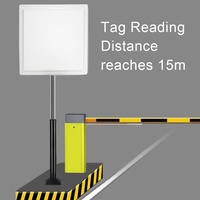 Lector RFID UHF con Antena de 12dbi, Largo Alcance de 15m, Material ABS, Pasivo, para Estacionamiento de Autos, con LED