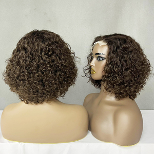 วิกผมบ๊อบแบบลอนธรรมชาติสุดหรู  4x4 Lace Closure  วิกผมแท้สำหรับผู้หญิง  แนะนำเป็นอย่างยิ่ง - Product Image 1