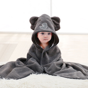 Enfants corail <span class=keywords><strong>polaire</strong></span> fermeture éclair à capuche plage serviette de bain mignon Animal Design <span class=keywords><strong>Poncho</strong></span> pour enfants tissé pour la maison salle de bain en gros - Product Image 1