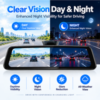 Caméra de tableau de bord avec écran miroir 8,2 pouces, contrôle par application WiFi, streaming multimédia, double enregistrement, enregistreur DVR pour voiture, application iOS Android, dashcam