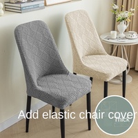 Housse de chaise en polaire polyester, housse de chaise de salle à manger élastique, housse de tabouret, imprimé jacquard, moderne, simple, lavable en machine, résistant à l'usure