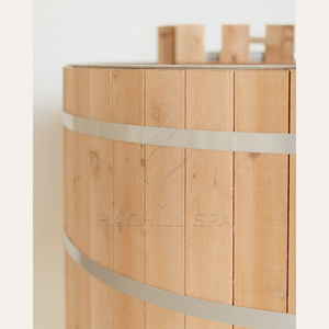 Hachillspa Bain à remous au feu de bois au design moderne avec revêtement en bois massif en acier inoxydable 304 Poêle à bois pour <span class=keywords><strong>spa</strong></span> extérieur - Product Image 4