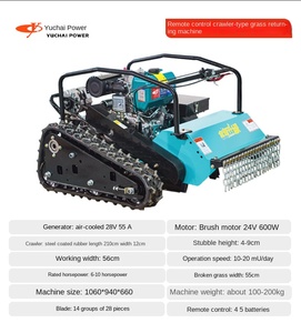Industrial Grade 196cc <b>Remote</b> <b>Control</b> Lawn <b>Mower</b> With Tea Mountain <b>Track</b> & Engine Fruit Grass Crusher Ymn21 4-stro - Product Image 6
