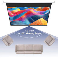 Écran de projection électrique pour cinéma maison, écran de projecteur motorisé, enroulement automatique, 84, 100, 150 pouces, blanc mat avec télécommande