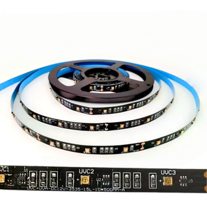 Bande LED UVC 3535 à double bande 275nm + 400nm, 16-18W, 12V, 30 LED par mètre, IP20, résistante aux chocs - Product Image 2