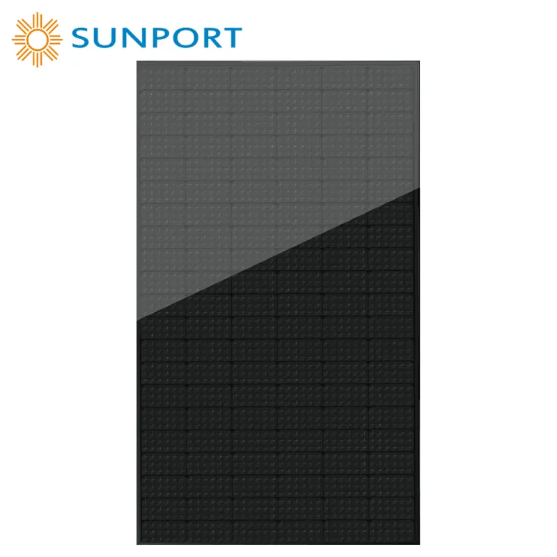 Precio de fábrica chino Sunport Power 385-405W Panel solar monocristalino negro Panel solar de vidrio de 400W para sistema solar