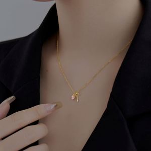 Collar con Colgante de Corazón y Llave de Plata S925 con Rodio y Oro de 18K, Diseño Personalizado Dylam, con Circonita 5A, para Mujeres y Niñas - Product Image 4