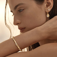 Bracelet manchette unisexe tendance en argent 925 certifié, plaqué or 18 carats, motif ailes 'I Fly' taillées en poire, avec zircon cultivé en laboratoire, vente en gros, direct fabricant
