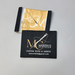 Tùy Chỉnh Quần Áo Logo End Gấp Cổ Tag Laser Cắt Mật Độ Cao Mềm May Dệt Nhãn - Product Image 3