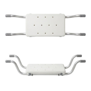 Asiento de baño de aleación de aluminio antideslizante de ancho ajustable para personas mayores y mujeres embarazadas, 42x10x25cm, color blanco - Product Image 3