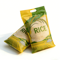 Sacs en plastique personnalisables de qualité alimentaire pour riz 5 kg 10 kg, sachets à fermeture éclair, pochettes verticales, emballage vide pour riz, sacs pour riz brun, faible MOQ