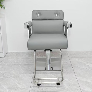Fauteuil de Barbier Hydraulique Moderne Inclinable en Cuir PU avec Repose-Pieds pour Salon de Coiffure - Product Image 4