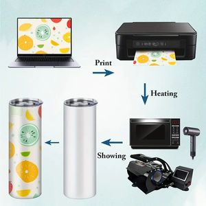 Usa Warehouse 20oz Flat White Straight Skinny Sublimation Blank Edelstahl becher mit Deckel und Stroh für Wein - Product Image 5