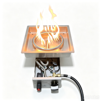 Kit de brûleur carré pour foyer extérieur SUS304 300x300mm, insert de foyer au gaz pour chauffage de terrasse