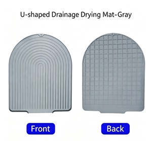 Tapete Escurridor de Silicona en Forma de U, Semicircular, Antideslizante, Impermeable y con Diseño para Colgar, Protector para Fregadero de Cocina y Encimera - Product Image 1