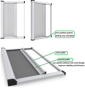 <span class=keywords><strong>Mosquitera</strong></span> extraíble, Hardware retráctil deslizante, rodillo para puerta, marco negro de aluminio, ventanas de pantalla de fibra de vidrio para insectos - Product Image 3