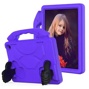 For Amazon Kindle Fire HD 8 2022 Flexible EVA Foam Defender Bumper Case With Handle Function And Finger Design Cute Kickstand