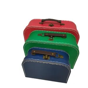 handmade cardboard suitcase box with cotton stitching made in Shenzhen China uggage box carry bags