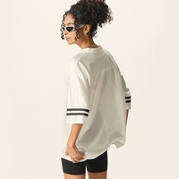 Camiseta Deportiva Oversize para Hombre con Logo Personalizado, Cuello en V, de Malla Transpirable, Estilo Urbano, Ecológica, Lisa, Venta al por Mayor