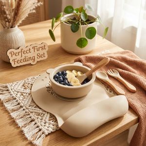 Tazón de Silicona para Alimentación de Bebés, Antideslizante, con Ventosa, Juego de Cucharas Suaves, Vajilla Infantil, Venta al por Mayor - Product Image 2