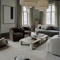 Meubles de maison de style nordique, table basse carrée, tables basses modernes en travertin beige pour salon, chambre à coucher, luxe