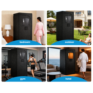 Sauna <span class=keywords><strong>Box</strong></span> Moderne en Acrylique Qilong pour 1 Personne avec Vapeur, Infrarouge Lointain et Lumière Rouge pour Thérapie Complète du Corps - Product Image 2