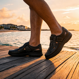 CACATUA Sandali da <span class=keywords><strong>Uomo</strong></span> Traforati con <span class=keywords><strong>Velcro</strong></span> Regolabile, Punta Chiusa, Stile Romano, Morbidi e Confortevoli, Antiscivolo, Casual, per Camminata Estiva 20251014-3 - Product Image 6