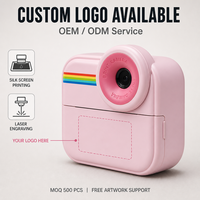 Kamera Mini HD 1080P Portabel untuk Anak-anak, Sudut Lebar 120, Printer Foto Instan dengan Kertas Thermal, Layar Plastik 2.4 inci, 1200mAh