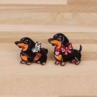 Penjualan Panas Bros Pin Enamel Dachshund Lucu untuk Pakaian Tas Hadiah Valentine Perhiasan Fashion Grosir