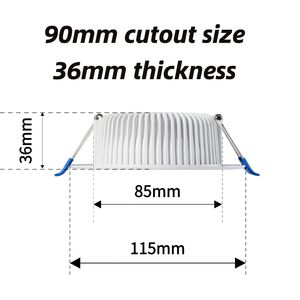SAA RCM 10W 슬림 <span class=keywords><strong>LED</strong></span> 다운라이트 36mm 내장 드라이버 삼색 CCT 디밍 가능 IP44 모던 실내 매립등 AU 플러그 호주 - Product Image 5
