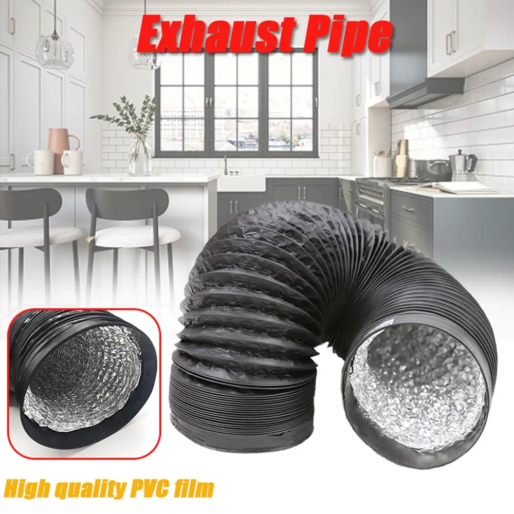 Aluminum Foil Ventilation Duct Fire Resistant Flexible PVC Kitchen Exhaust Duct Pipe