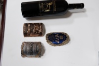 Étiquette de vin en étain de pewter en gros, autocollante, personnalisée, en aluminium embossé, étiquette de vin doux, étiquette en métal de Bourgogne