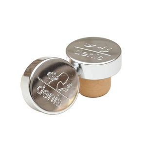 OEM embossed engraved logo aluminum metal liquor alcohol vodka whisky stiopper bottle cork