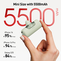 Gadgets de petite taille, haute qualité, batterie sûre, charge rapide 20W 22.5W, charge sans fil, chargeur portable 5500mah, prise USB-C