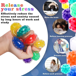 Decompression Squeeze Toy Fidget Sensory Mesh Ball Water <b>Bead</b> Squishy Balls Squeeze Cube Water <b>Beads</b> Ball for Kids - Product Image 5