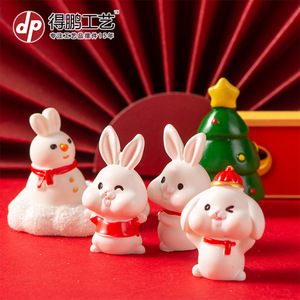 Dp Miniature Rabbit Resin Ornament <b>Chinese</b> New Year Indoor Decor Handmade Craft Gift - Product Image 4