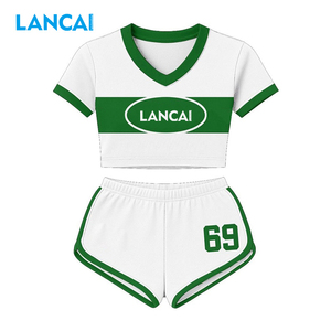 Lancai Manufacturer for Custom Clothes Casual Tshirts <b>Set</b> for Women Cotton Two Piece Shorts <b>Set</b> Loungewear <b>Set</b> Women 2026 Summer - Product Image 2